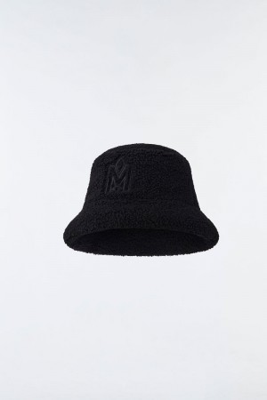 Mackage BENNET Teddy down bucket with logo ハット レディース 黒 | 7429365-LI