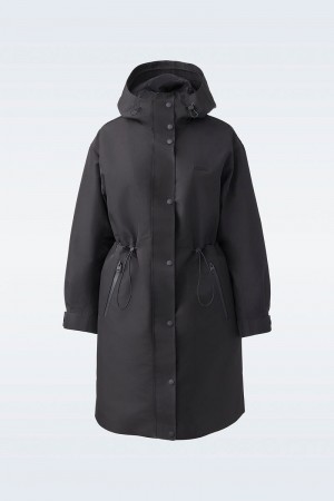 Mackage BREER-CITY Long 2-in-1 rain parka with removable liner トレンチコート レディース 黒 | 2317590-XC