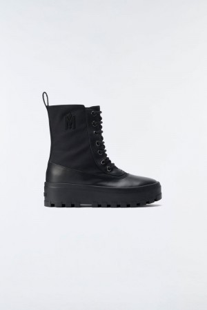 Mackage HERO unlined with signature lug tread sole ウィンターブーツ レディース 黒 | 5038921-CY