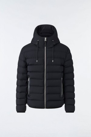 Mackage JACK Agile-360 stretch light with hood ダウンジャケット メンズ 黒 | 4937061-EH