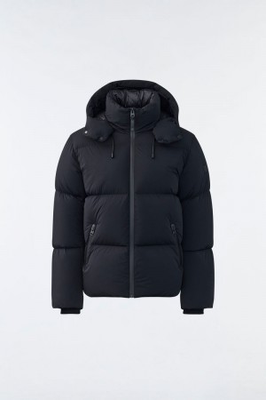 Mackage KENT Stretch matt with hood ダウンジャケット メンズ 黒 | 7694152-LZ