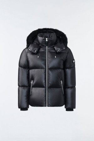 Mackage KENT lustrous light with shearling ダウンジャケット メンズ 黒 | 3765902-QD