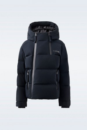 Mackage LELAND 軽量 down with hood スキージャケット キッズ 黒 | 4810967-YH