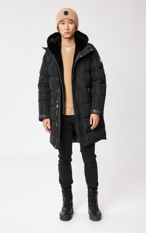 Mackage REYNOLD down with removable shearling bib and hood コート メンズ 黒 | 9520468-IC