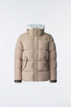 Mackage RILEY classic with removable shearling bib ダウンジャケット メンズ ブラウン | 9027438-WQ