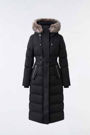 Mackage SHYLA 2-in-1 down with removable bib and sheepskin trim コート レディース 黒 | 9765831-XF