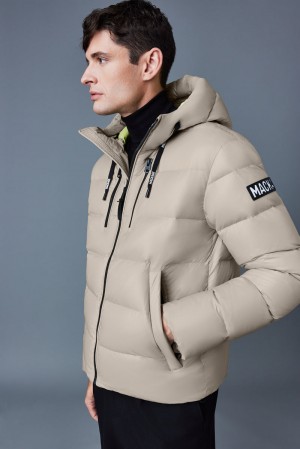 Mackage VICTOR lustrous light with hood ダウンジャケット メンズ カーキ | 5197026-EG