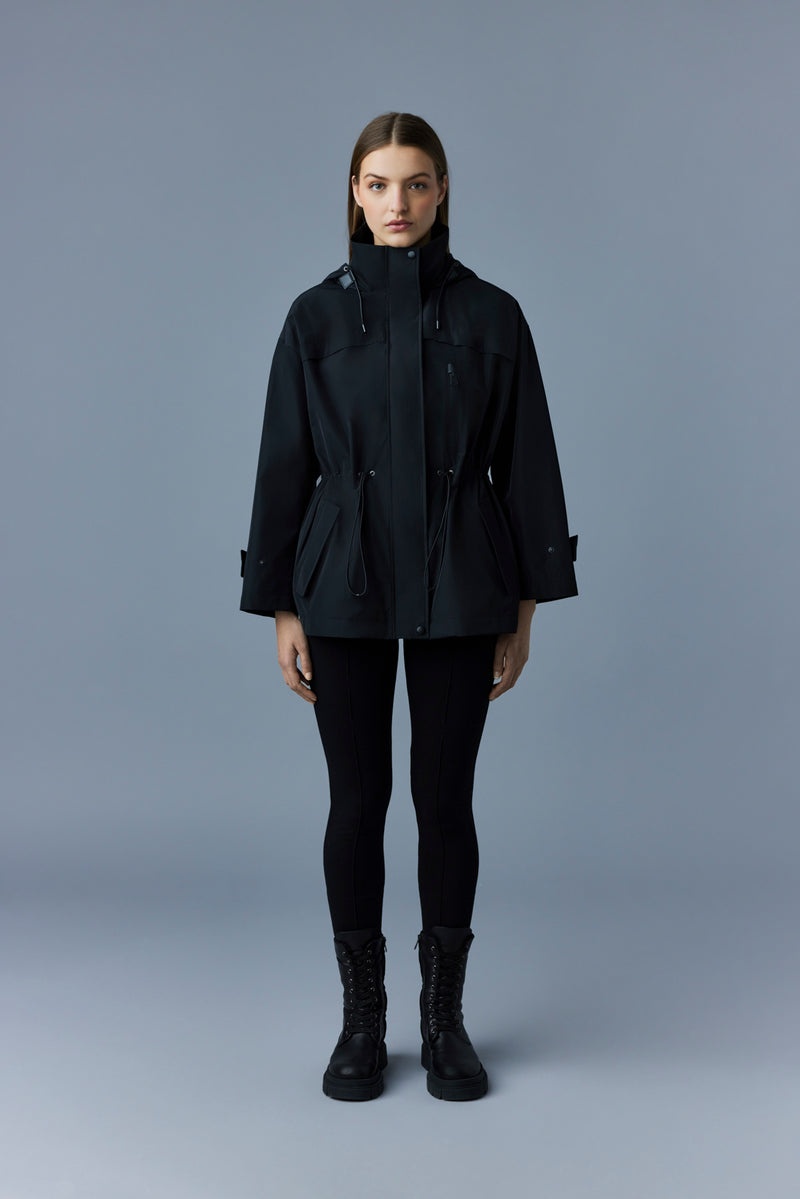 Mackage ALIZE Rain parka with storm visor トレンチコート レディース 黒 | 7231859-OH