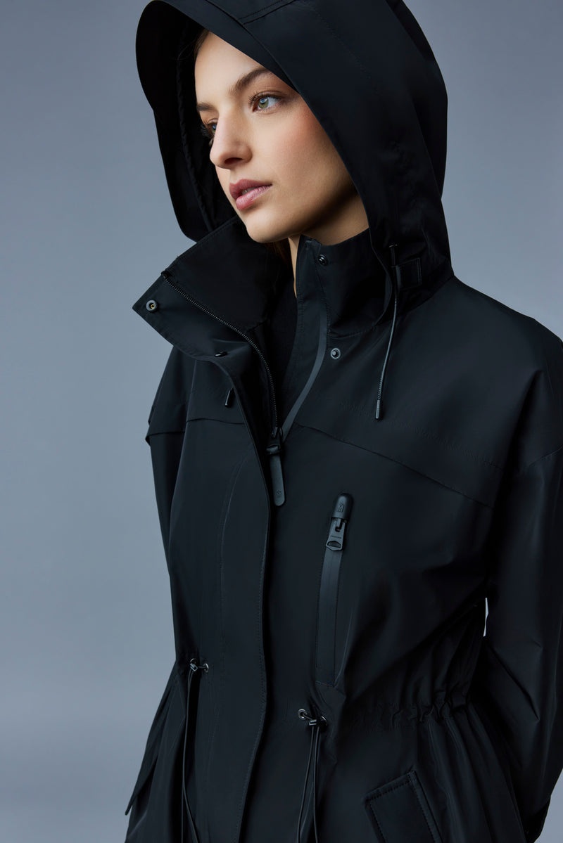 Mackage ALIZE Rain parka with storm visor トレンチコート レディース 黒 | 7231859-OH