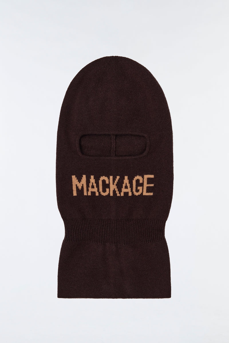 Mackage BALA Knit merino blend logo balaclava ハット レディース 黒 | 9654237-VA