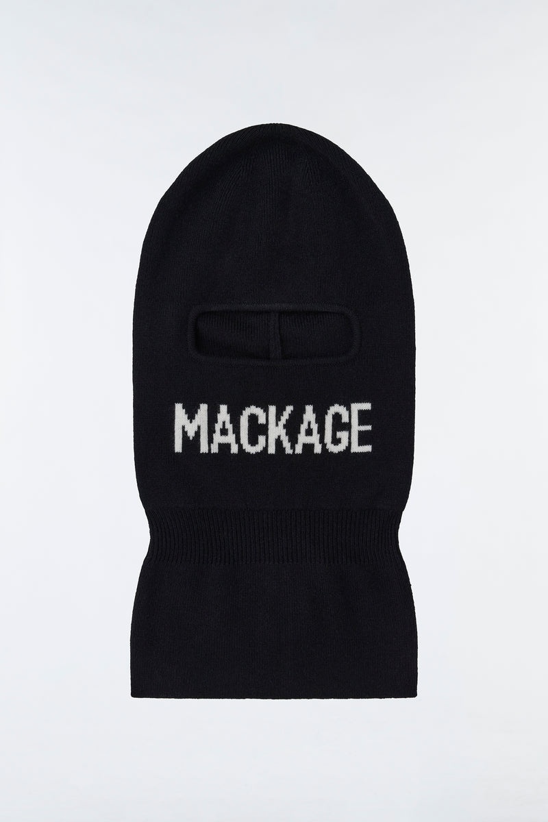 Mackage BALA Knit merino blend logo balaclava ハット レディース 黒 | 9654237-VA