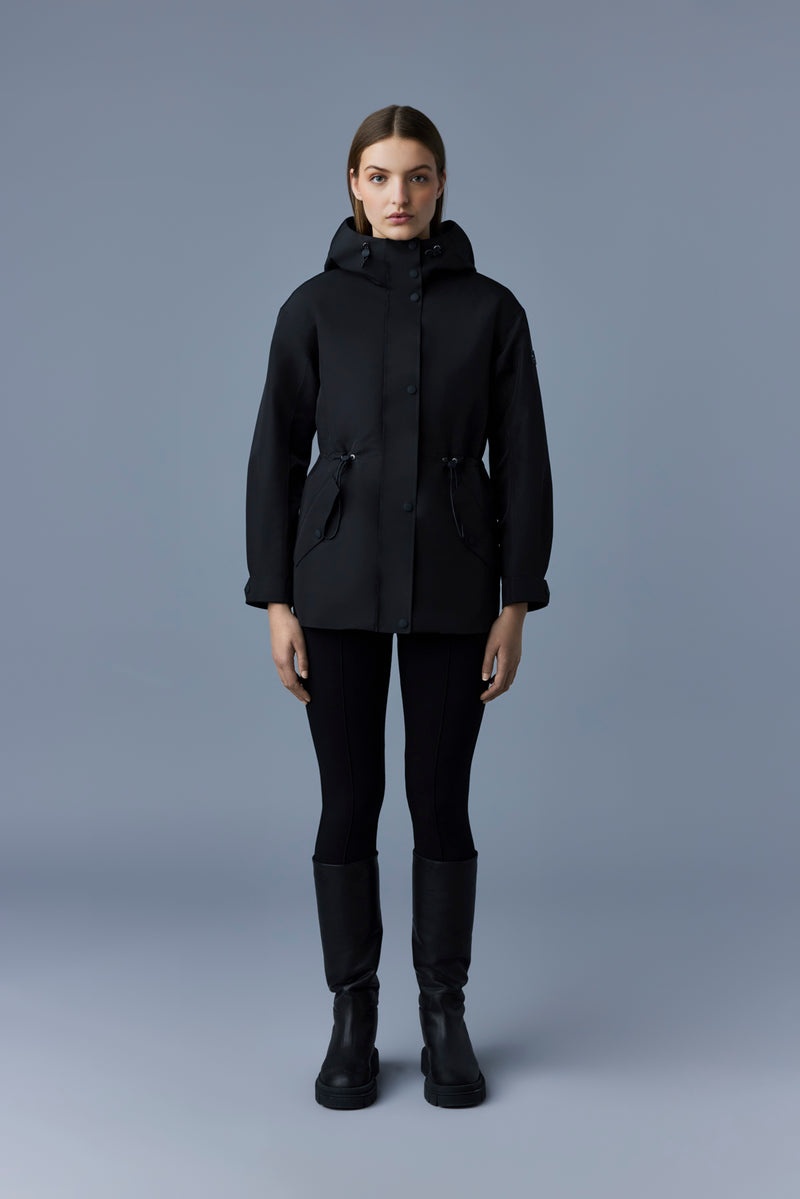 Mackage CARRIE Short 2-in-1 rain parka with removable liner トレンチコート レディース 黒 | 1309587-TC