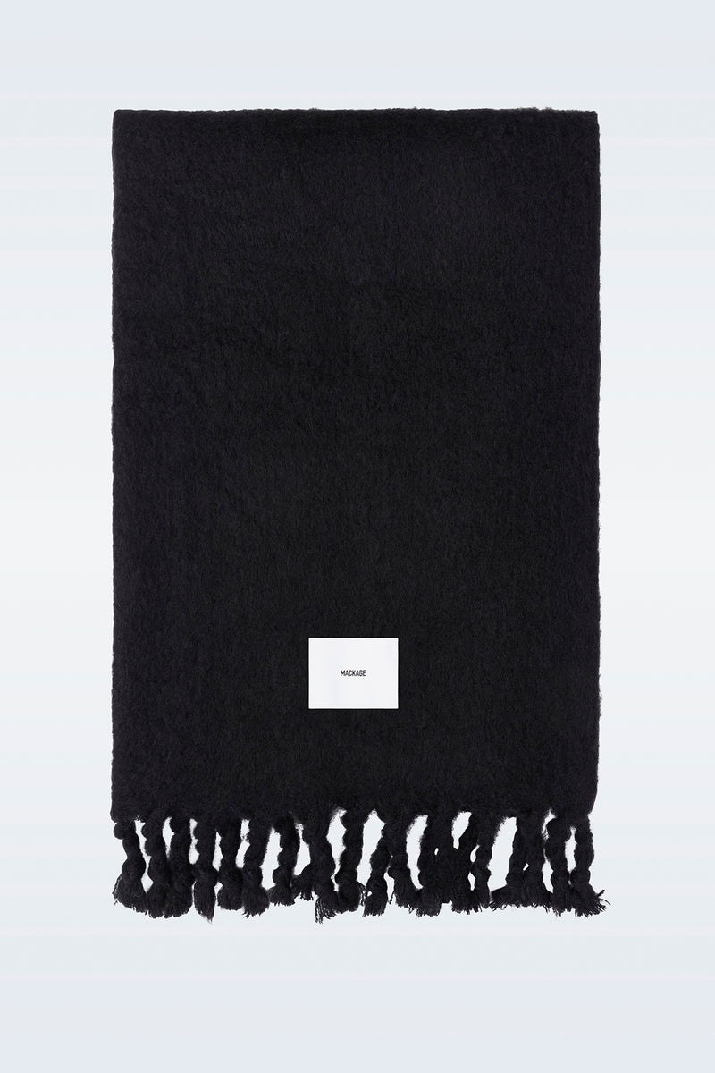 Mackage COLBY Rectangular wool with fringed ends スカーフ レディース 黒 | 0721354-XC