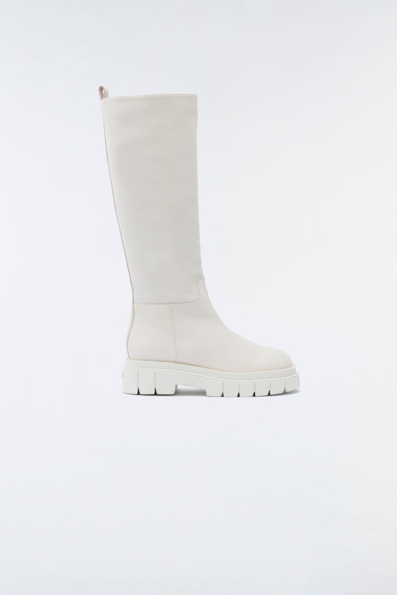 Mackage COMMANDER shearling lug sole (R) レザー サイハイブーツ レディース 白 | 4183257-PI