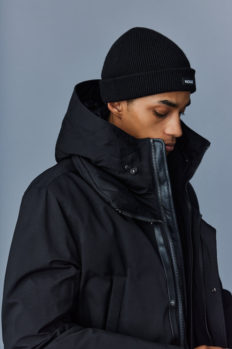 Mackage EDWARD 2-in-1 down with removable hooded bib コート メンズ 黒 | 5793062-FS