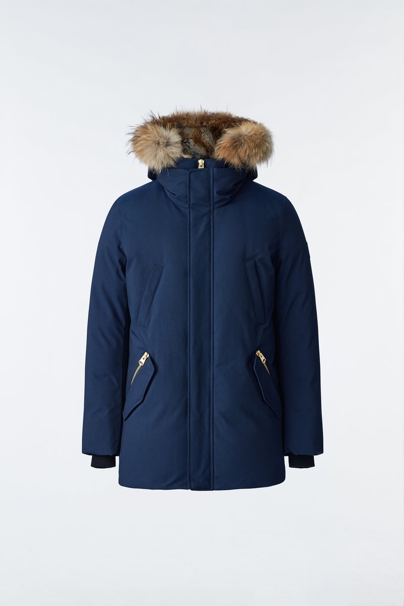 Mackage EDWARD 2-in-1 with hooded bib and natural fur ダウンパーカ メンズ ネイビー | 3247819-PS