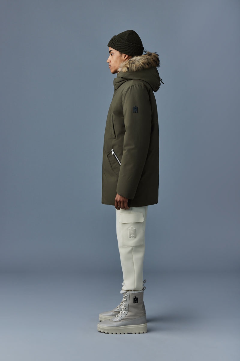 Mackage EDWARD 2-in-1 with hooded bib and natural fur ダウンパーカ メンズ 暗オリーブ | 2834561-HJ