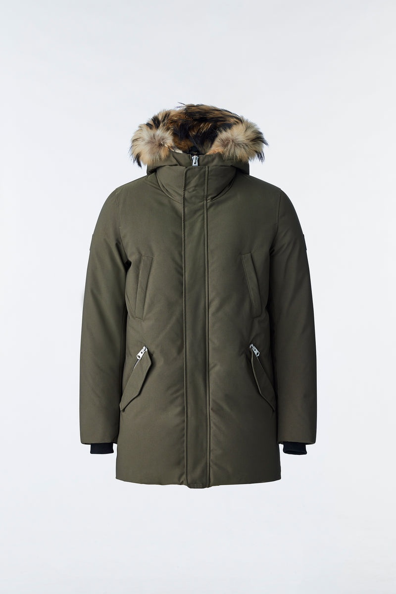 Mackage EDWARD 2-in-1 with hooded bib and natural fur ダウンパーカ メンズ 暗オリーブ | 2834561-HJ