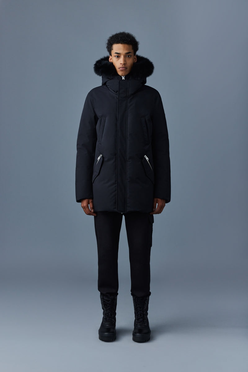 Mackage EDWARD 2-in-1 with hooded bib and fox fur ダウンパーカ メンズ 黒 | 3815097-GT