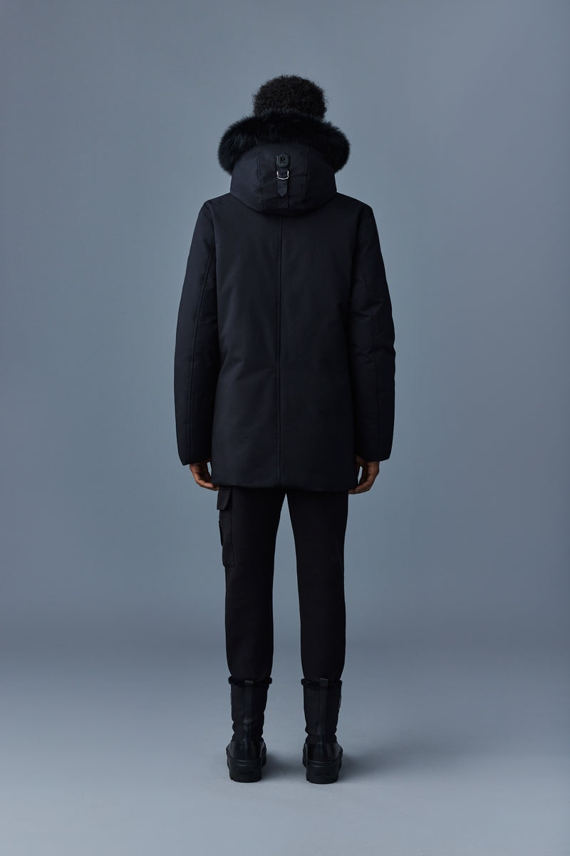 Mackage EDWARD 2-in-1 with hooded bib and fox fur ダウンパーカ メンズ 黒 | 3815097-GT