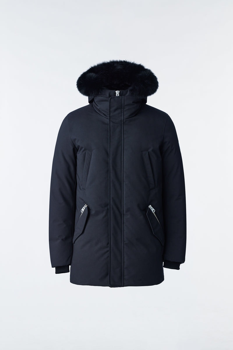 Mackage EDWARD 2-in-1 with hooded bib and fox fur ダウンパーカ メンズ 黒 | 3815097-GT