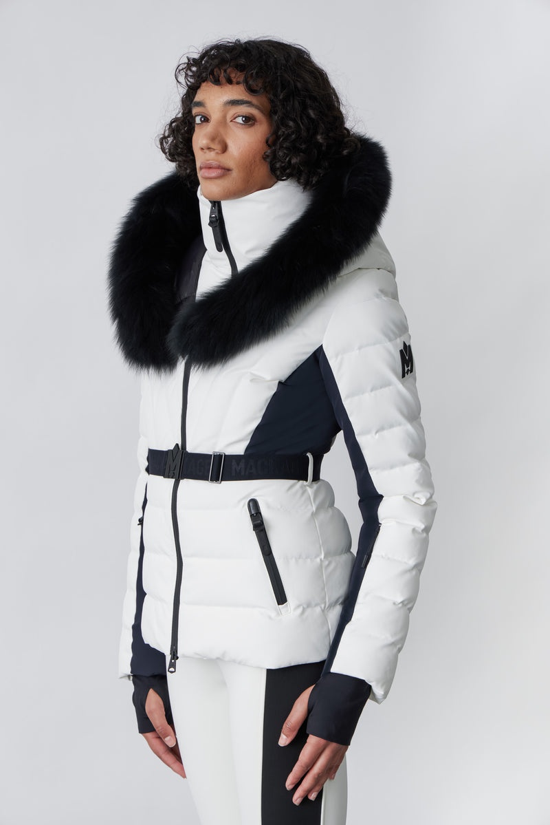 Mackage ELITA Down with removable fox fur trim スキージャケット レディース 白 | 6094328-CX