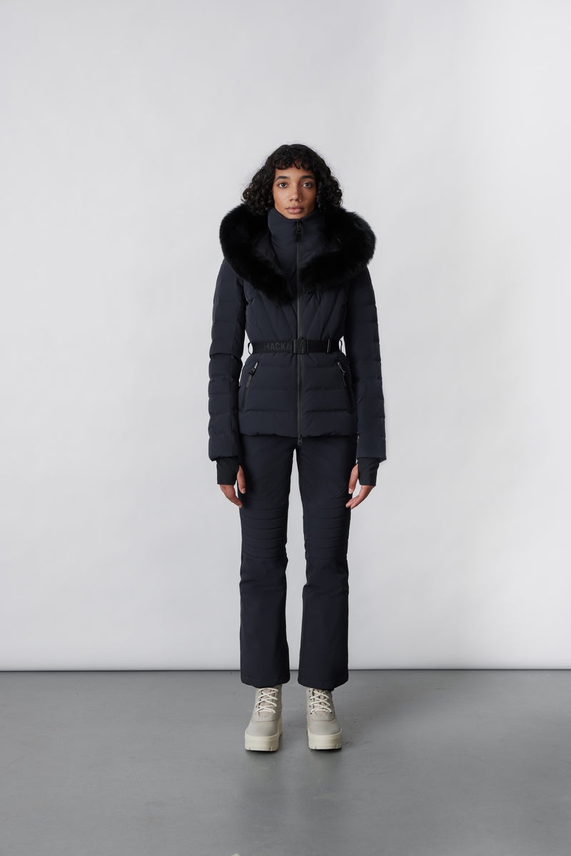 Mackage ELITA Down with removable fox fur trim スキージャケット レディース 黒 | 1037592-NA