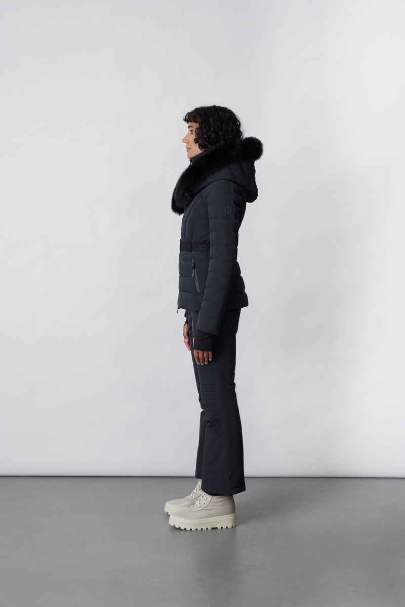 Mackage ELITA Down with removable fox fur trim スキージャケット レディース 黒 | 1037592-NA