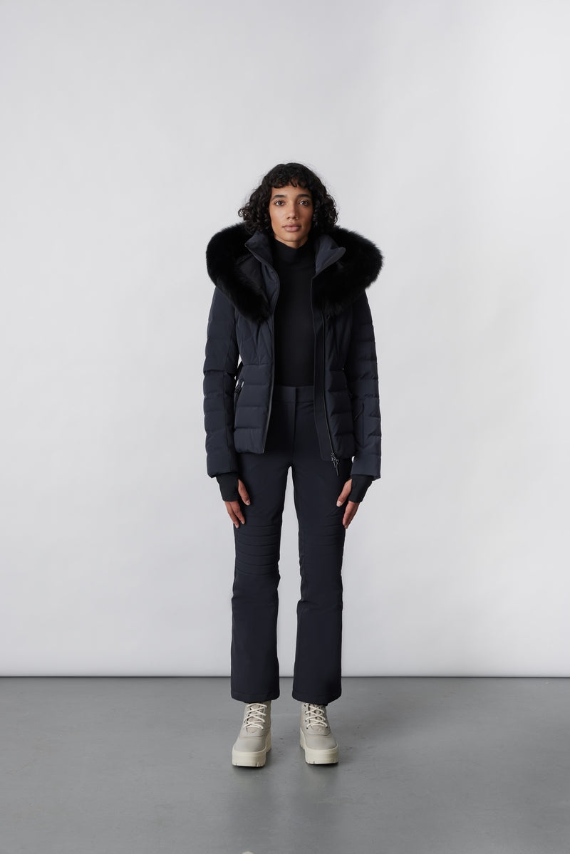 Mackage ELITA Down with removable fox fur trim スキージャケット レディース 黒 | 1037592-NA