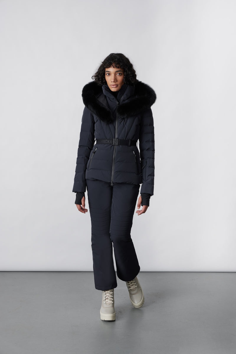 Mackage ELITA Down with removable fox fur trim スキージャケット レディース 黒 | 1037592-NA