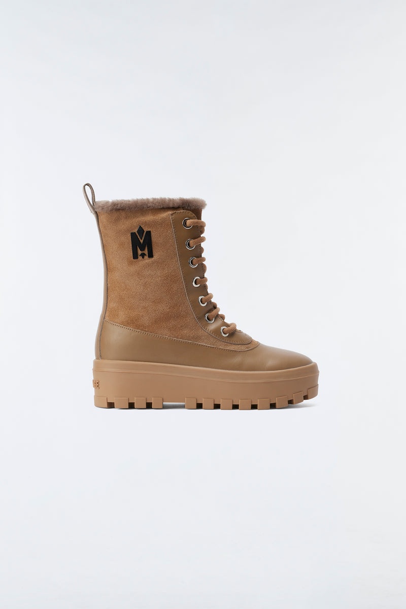 Mackage HERO shearling lamb suede ウィンターブーツ レディース ブラウン | 7250693-KW