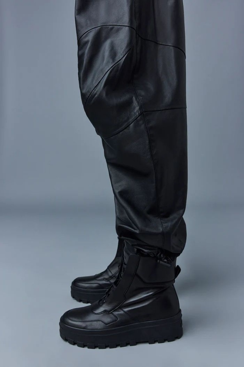 Mackage ISAK Supple leatherwith articulated knees パンツ メンズ 黒 | 0298753-FW