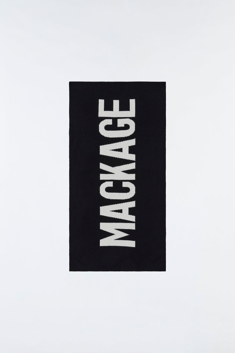 Mackage JUNO 2-in-1 merino blend logo スカーフ レディース 黒 | 0457368-BQ