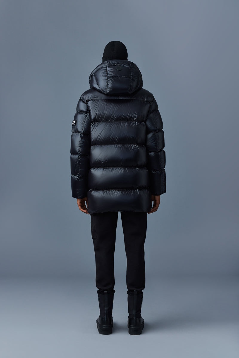 Mackage KENDRICK lustrous light with hood ダウンパーカ メンズ 黒 | 9761085-RI