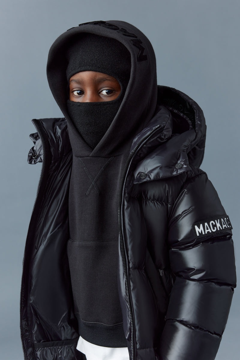 Mackage KENNIE Lustrous light with hood ダウンパーカ キッズ 黒 | 8376154-MQ