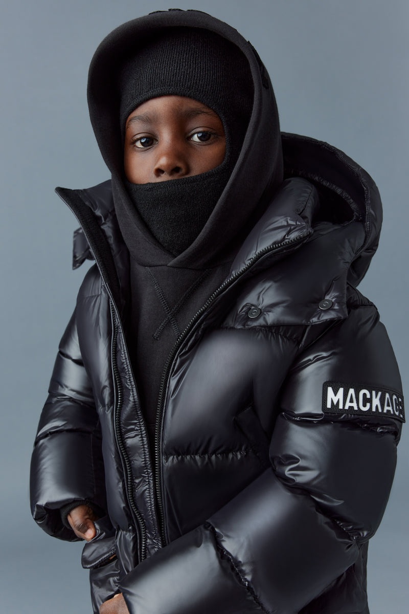 Mackage KENNIE Lustrous light with hood ダウンパーカ キッズ 黒 | 8376154-MQ