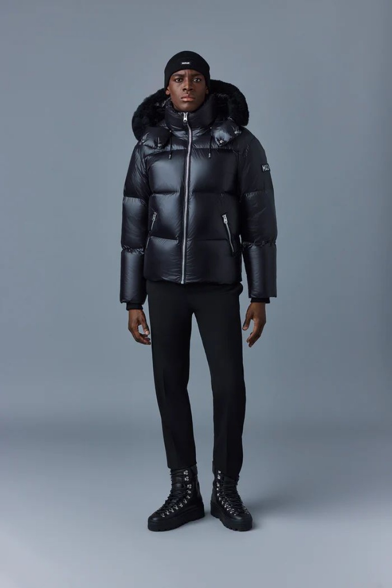 Mackage KENT-ZSH with removable hood and fur trim ダウンジャケット メンズ 黒 | 5071639-DH