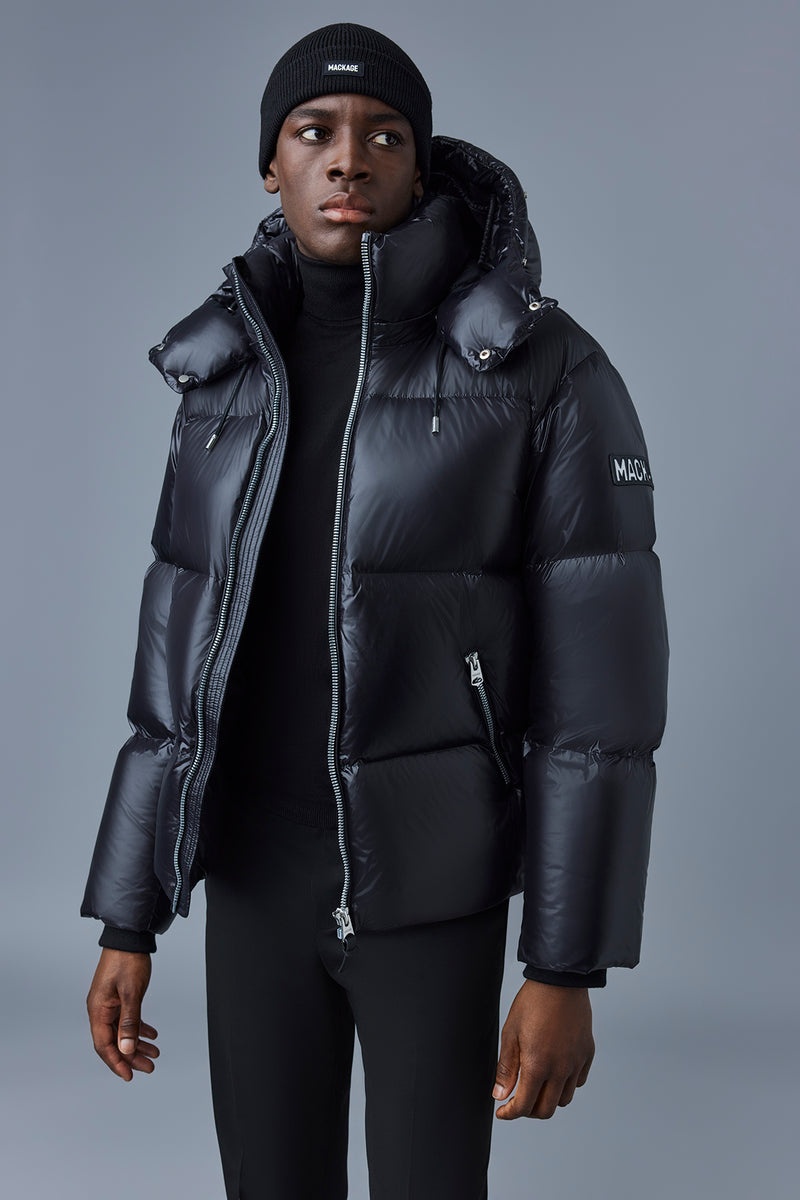 Mackage KENT-ZSH with removable hood and fur trim ダウンジャケット メンズ 黒 | 5071639-DH