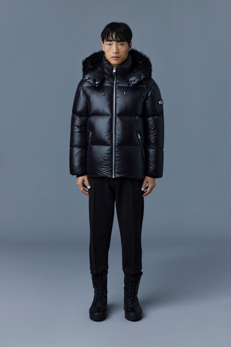 Mackage KENT lustrous light with shearling ダウンジャケット メンズ 黒 | 3765902-QD