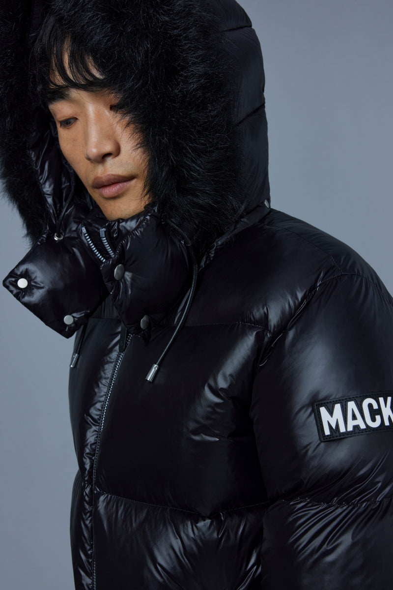 Mackage KENT lustrous light with shearling ダウンジャケット メンズ 黒 | 3765902-QD