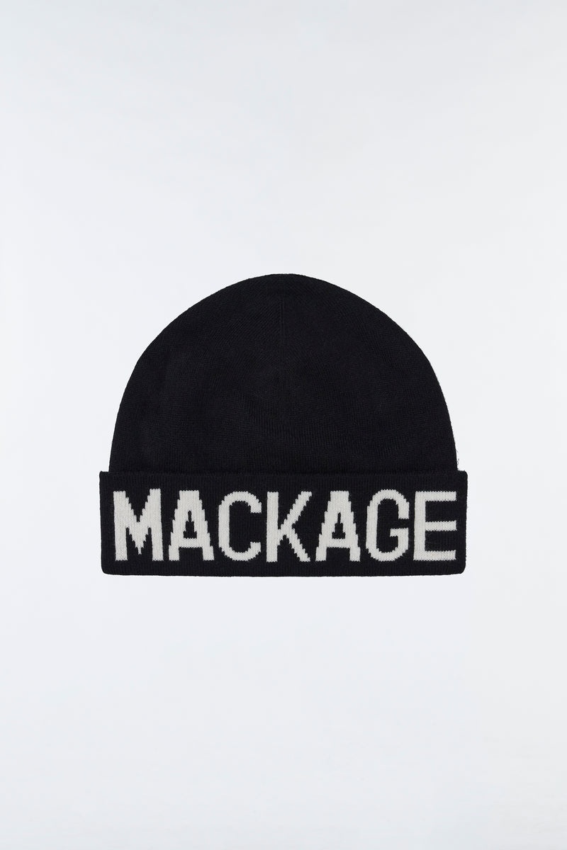 Mackage KIKO knit merino blend logo ハット レディース 黒 | 7304859-BX