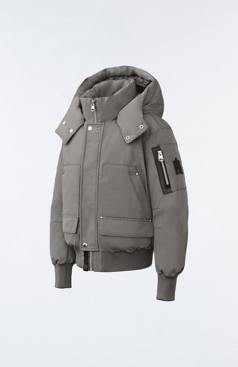 Mackage KODA Down with removable hood ボンバージャケット キッズ 暗グレー | 1958206-CI