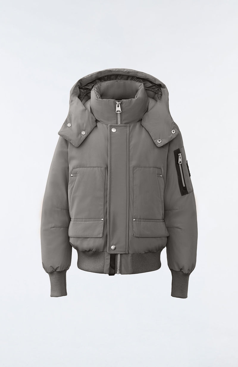 Mackage KODA Down with removable hood ボンバージャケット キッズ 暗グレー | 1958206-CI