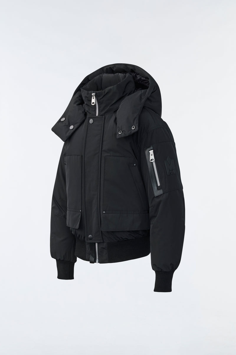 Mackage KODA Down with removable hood ボンバージャケット キッズ 黒 | 9645837-EZ