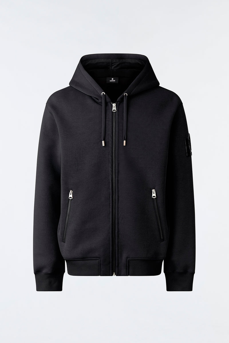 Mackage KRYS Zip-up with velvet embroidery パーカー レディース 黒 | 5367209-DR