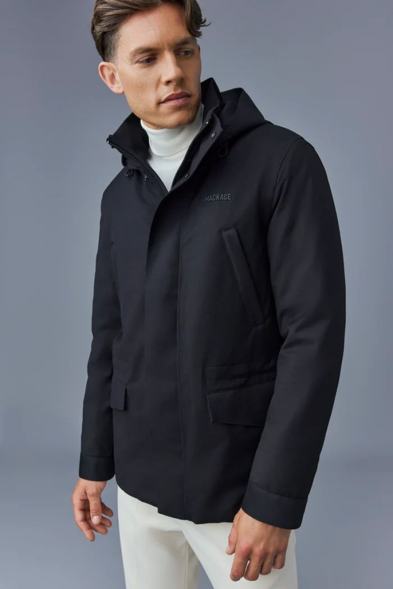 Mackage MORRIS-CITY Light down twill parka ダウンジャケット メンズ 黒 | 7248650-MJ