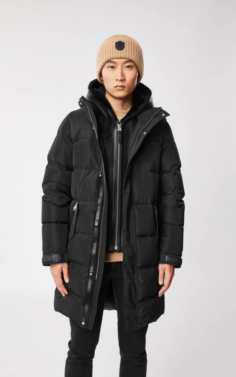 Mackage REYNOLD down with removable shearling bib and hood コート メンズ 黒 | 9520468-IC