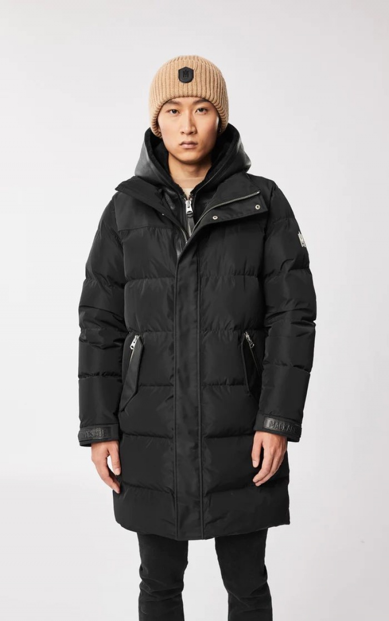 Mackage REYNOLD down with removable shearling bib and hood コート メンズ 黒 | 9520468-IC