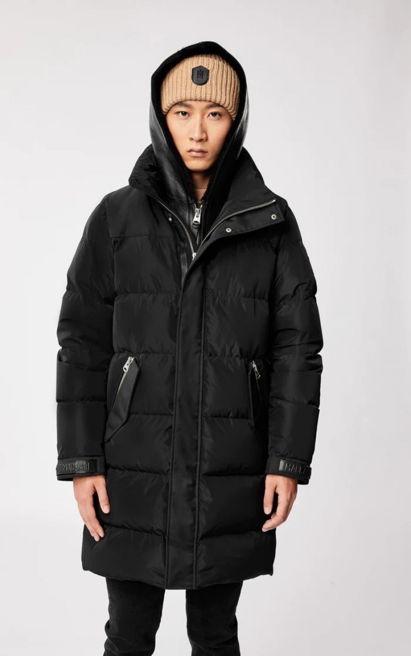 Mackage REYNOLD down with removable shearling bib and hood コート メンズ 黒 | 9520468-IC