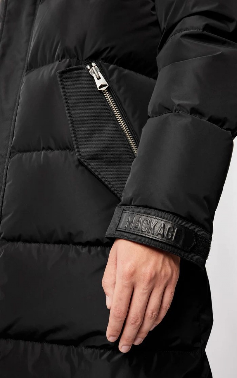 Mackage REYNOLD down with removable shearling bib and hood コート メンズ 黒 | 9520468-IC